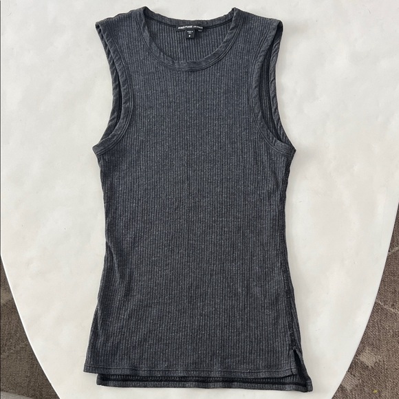 James Perse Tops - JAMES PERSE Estilo Crewneck Ribbed Charcoal Gray Classic Modern Tank Top 0 XS S
